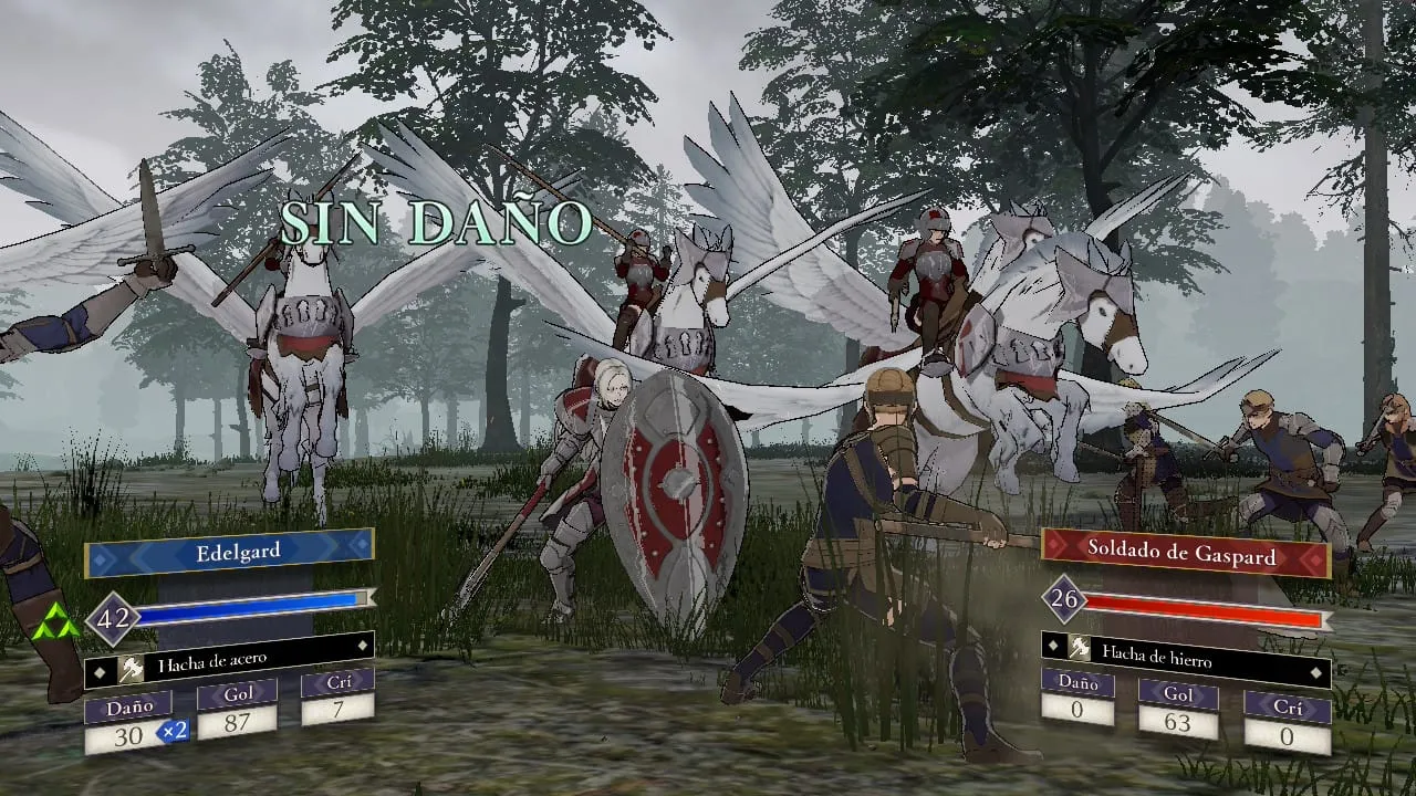 Edelgard evitando daño